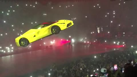 Ferrari Floats over Crowd
