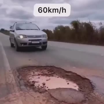 How the effect of speed prevents you from falling into a hole in the road.