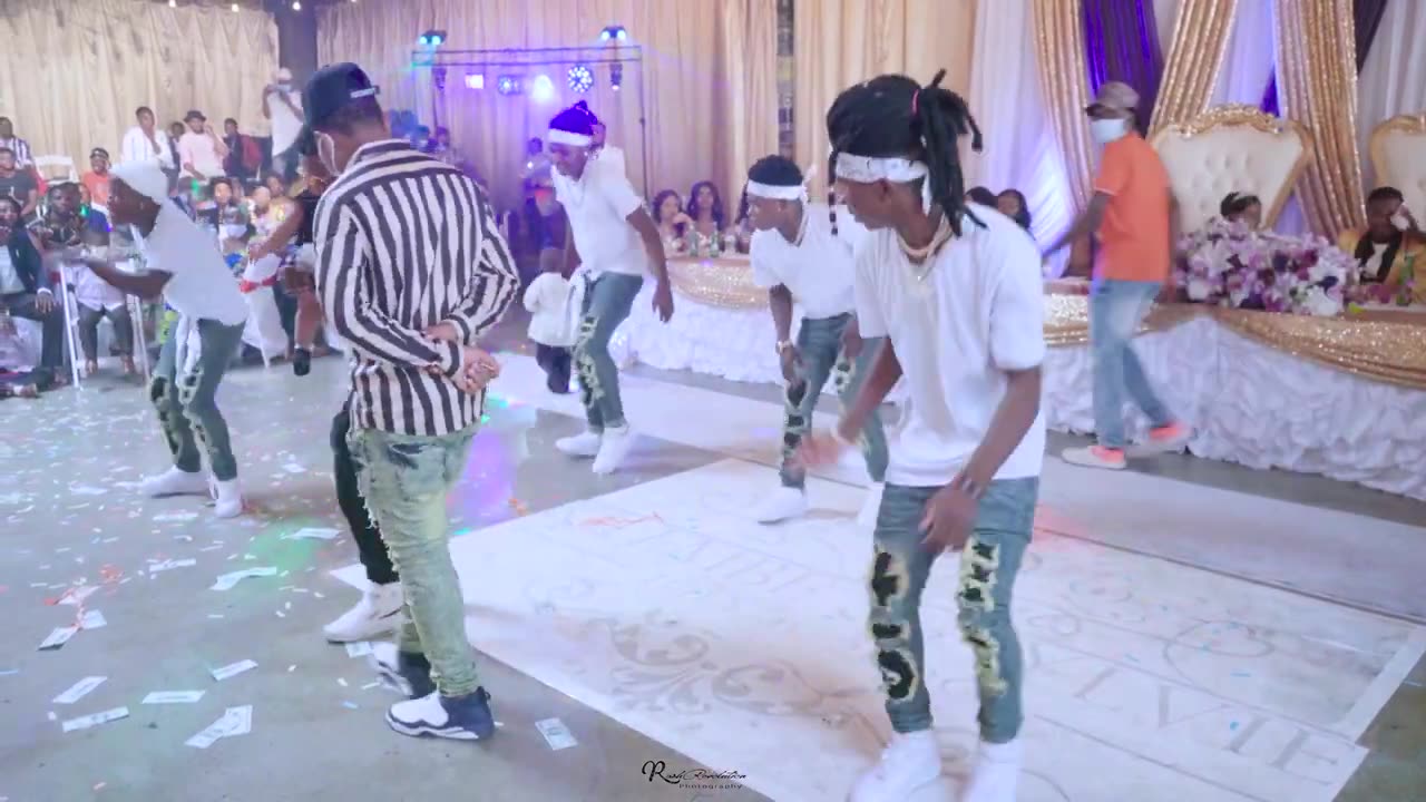 Young Guys Dancing at Wedding Ceremony