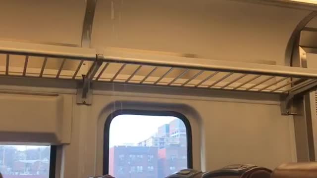 Water dripping from top of train