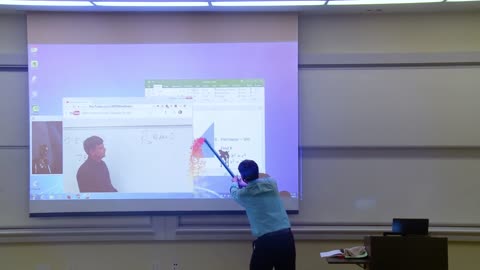 My professor fixes the projector screen