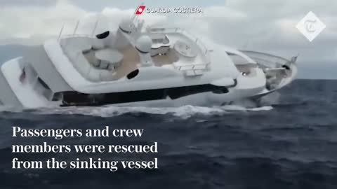 Moment 40-metre superyacht sinks off Italy coast