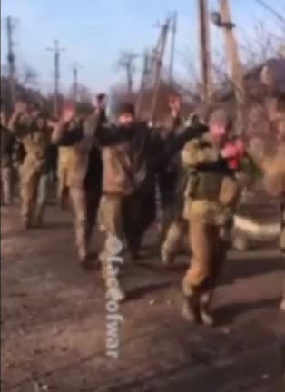 deNAZIfication - Ukrainian troops in Mariupol, former Ukraine, surrendered