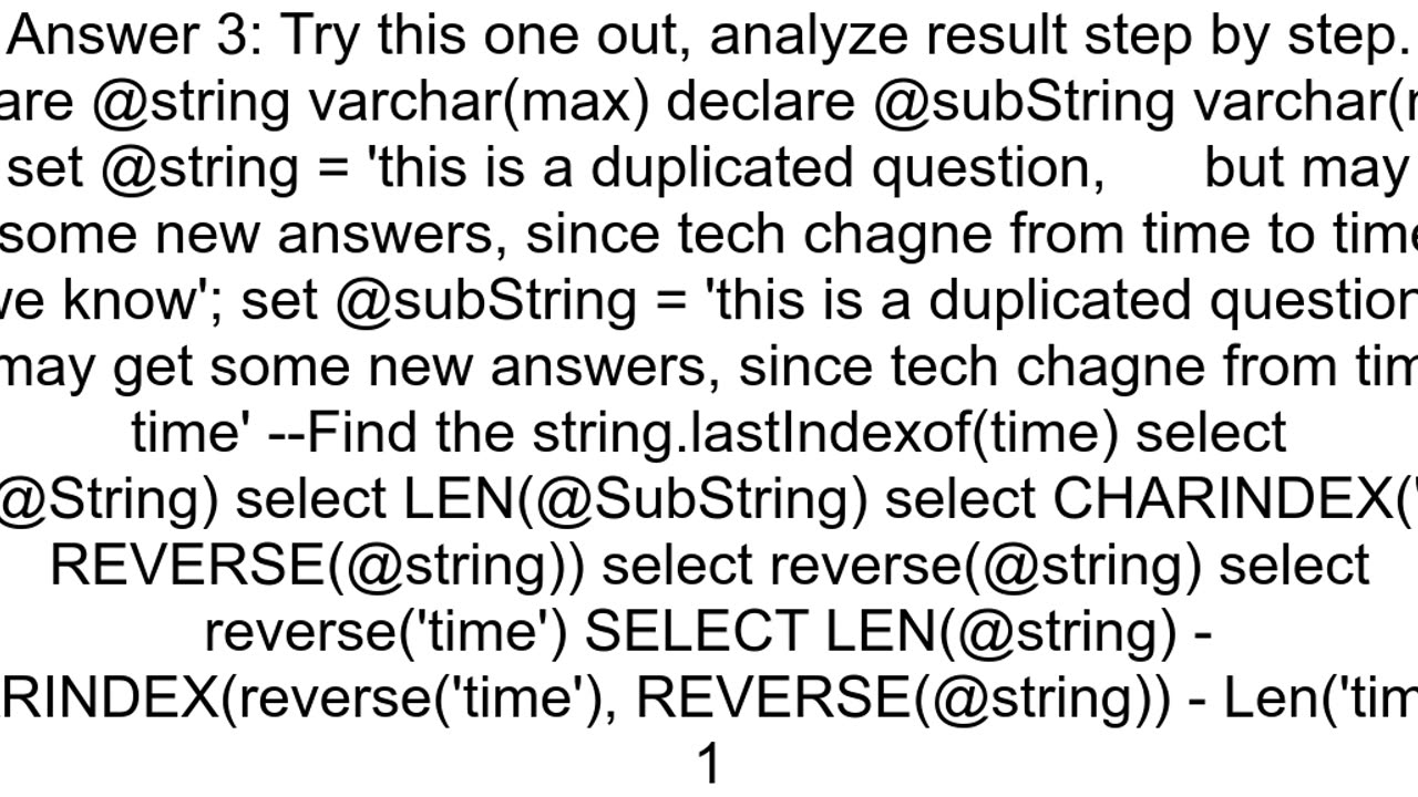 What is best way to get last indexof character in SQL 2008