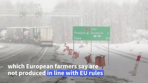 'Our heads are underwater' say polish farmers as they block ukaine border