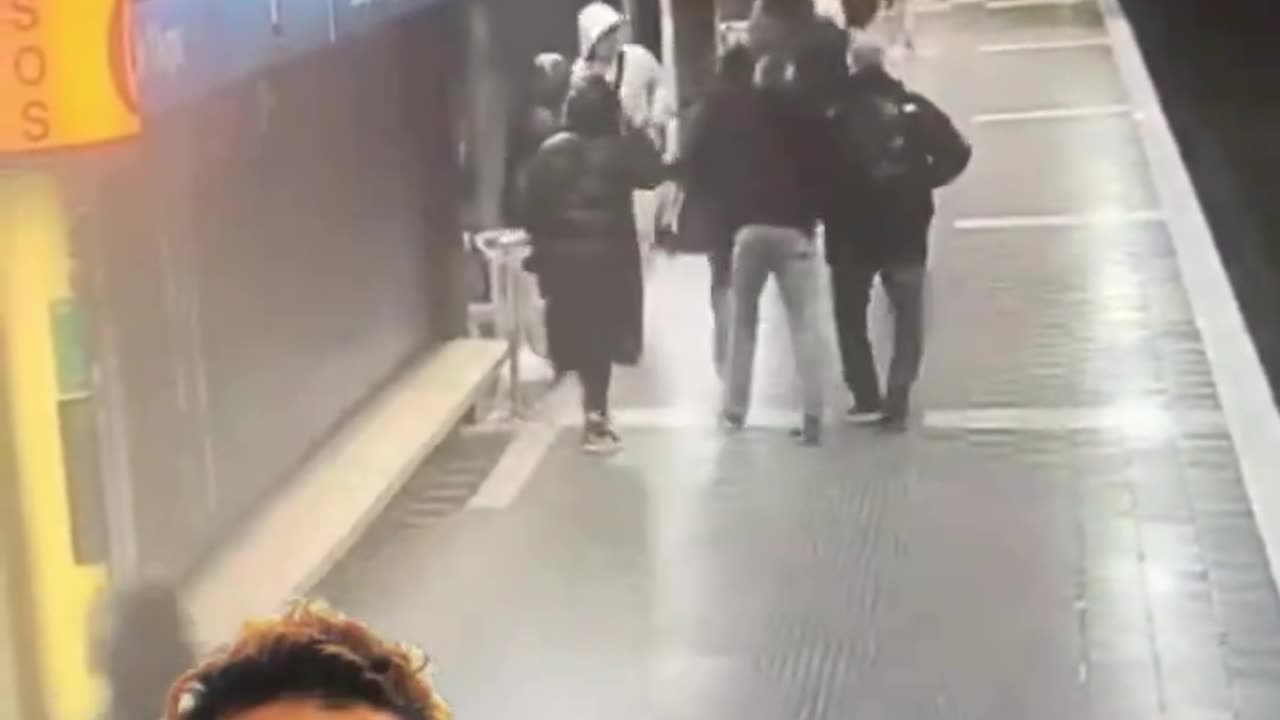 Barcelona Spain: Coudenhove Kalergi importee in the metro station openly attacking women.