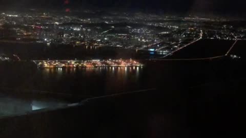 Flying over Korea at night