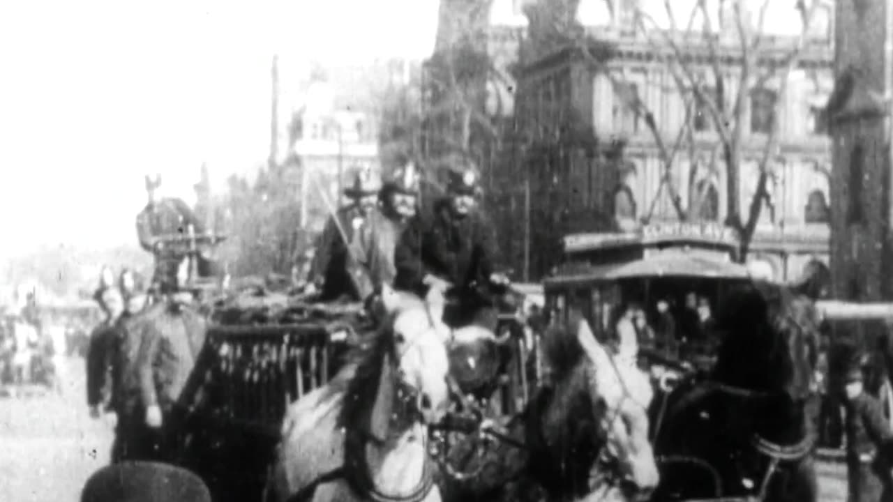 Fire Department, Going To The Fire (1896 Original Black & White Film)