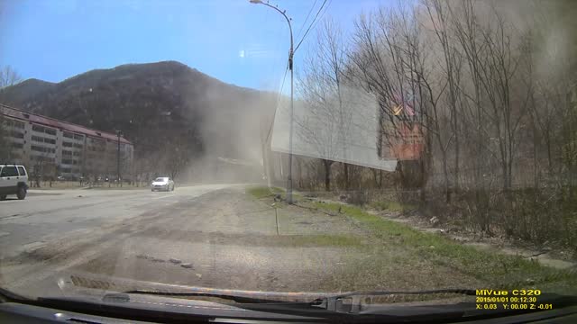 Truck Loses Control in Close Call