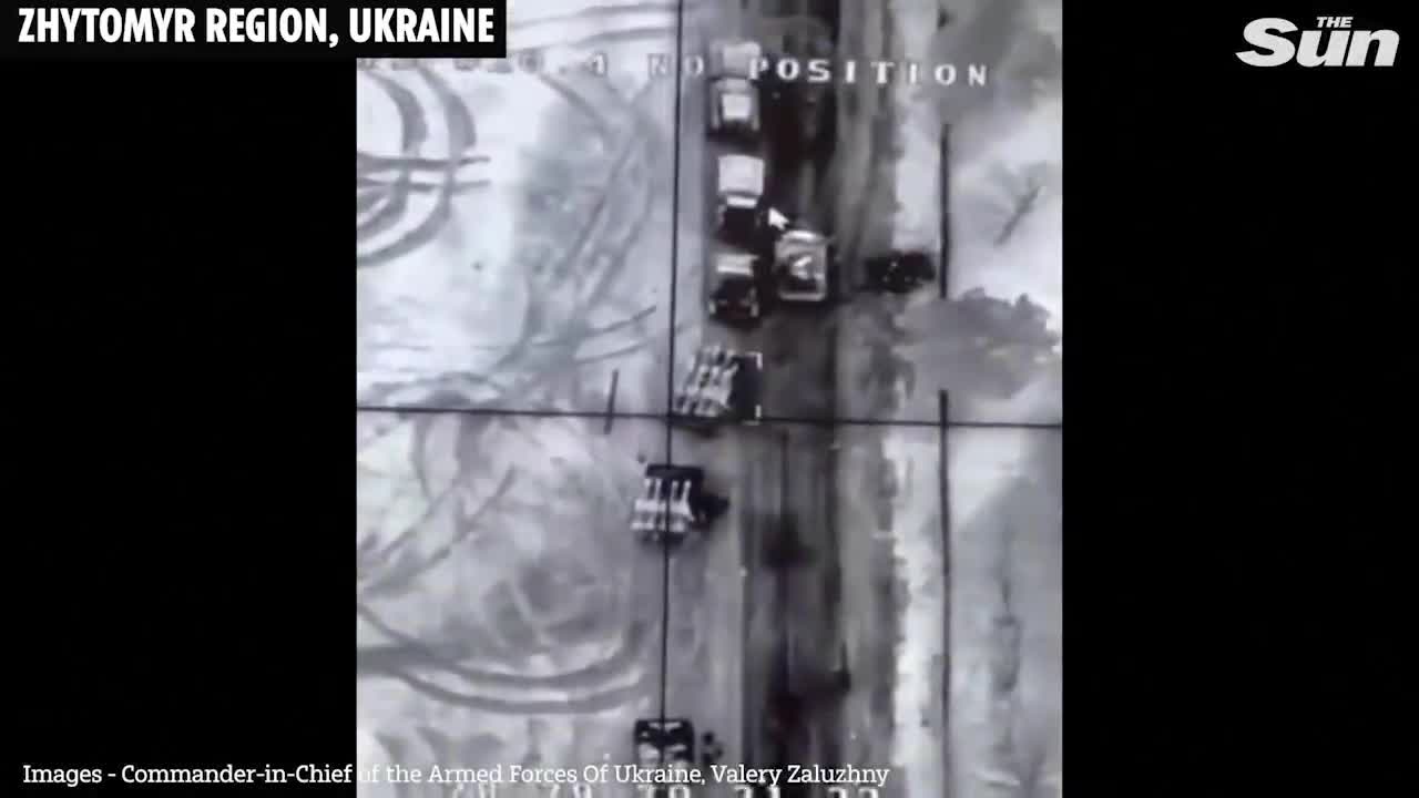 Ukrainian drone strikes Russian missile launcher