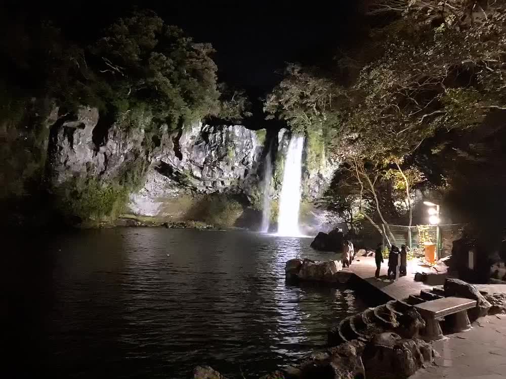 Beautiful waterfall on Jeju Island, South Korea(1)