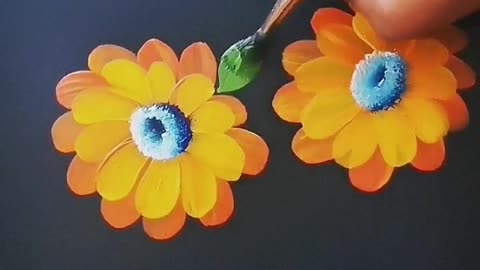 Bright GOLDEN Flowers Acrylic Painting