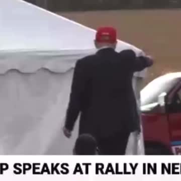 Trump does a air ( Q ) @ Nebraska's rally on Sunday.