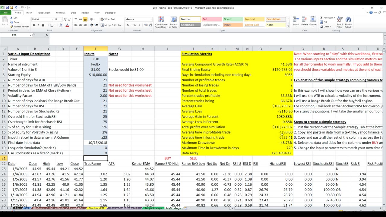 Introduction to ETR Trader Tools for Excel