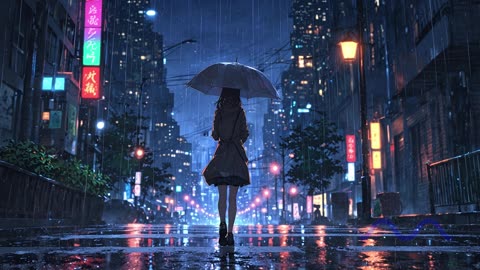 night rain walk