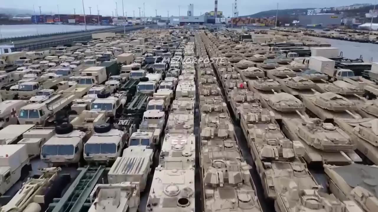 UA POV: At least 9 months old: NATO military equipment waiting in the port of Gdynia, Poland