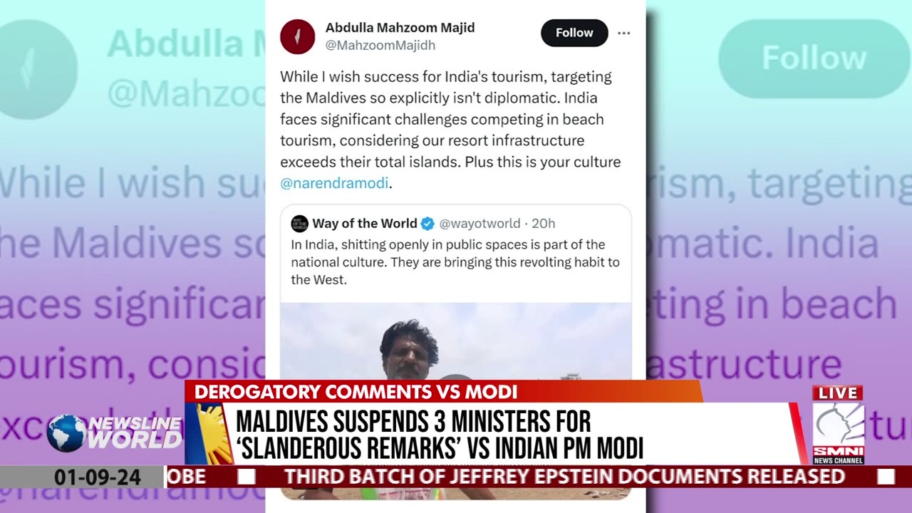 Maldives suspends 3 ministers for slanderous remarks vs India Prime Minister Modi