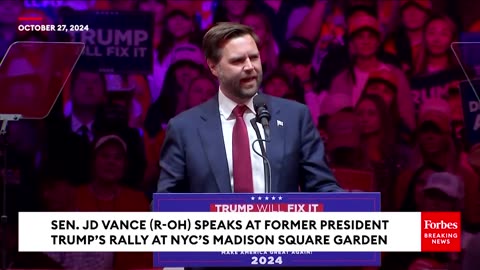 FULL REMARKS: JD Vance Gives Blunt Take On Kamala Harris At Trump's NYC Madison Square Garden Rally