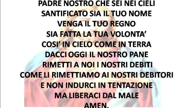 Recitazione del Padre Nostro come scritto nei vangeli e detto da Gesù preghiera con testo è scritta nel Vangelo dell'apostolo Matteo al capitolo6 della Bibbia PAROLA DI DIO