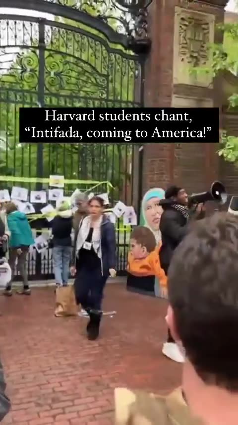 Protestors at Harvard Chant "Intifada Coming to America"