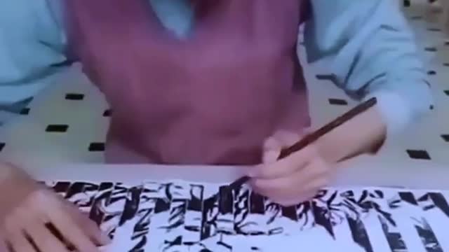 pleated painting