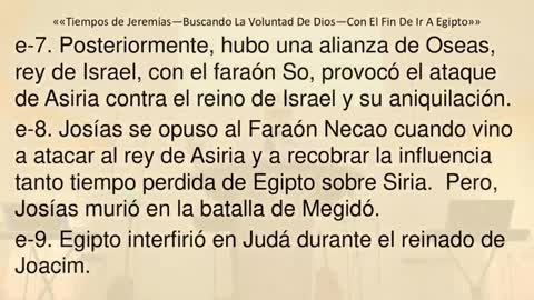 Tiempos de Jeremías—Buscando La Voluntad De Dios—Con El Fin De Ir A Egipto