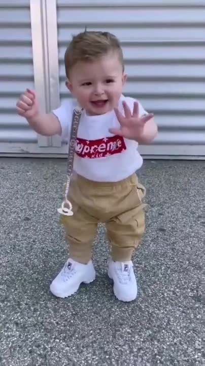 Funny Baby Playing With Water - Baby Outdoor Video