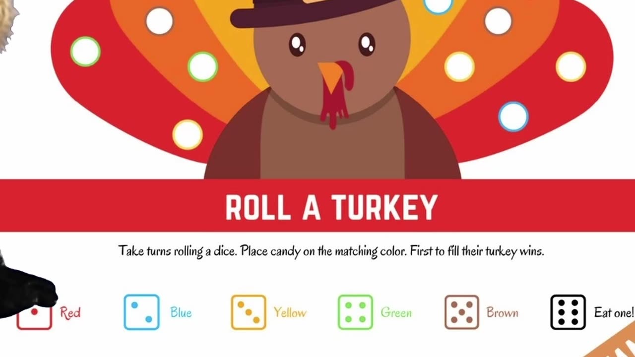 THANKSGIVING GAMES pt 5 - ROLL A TURKEY DICE GAME! #thanksgiving #thanksgivinggames