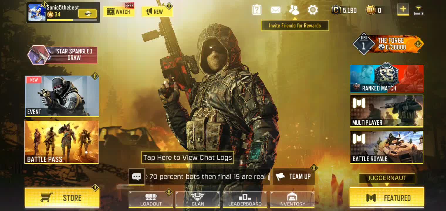 Plaing call of duty mobile