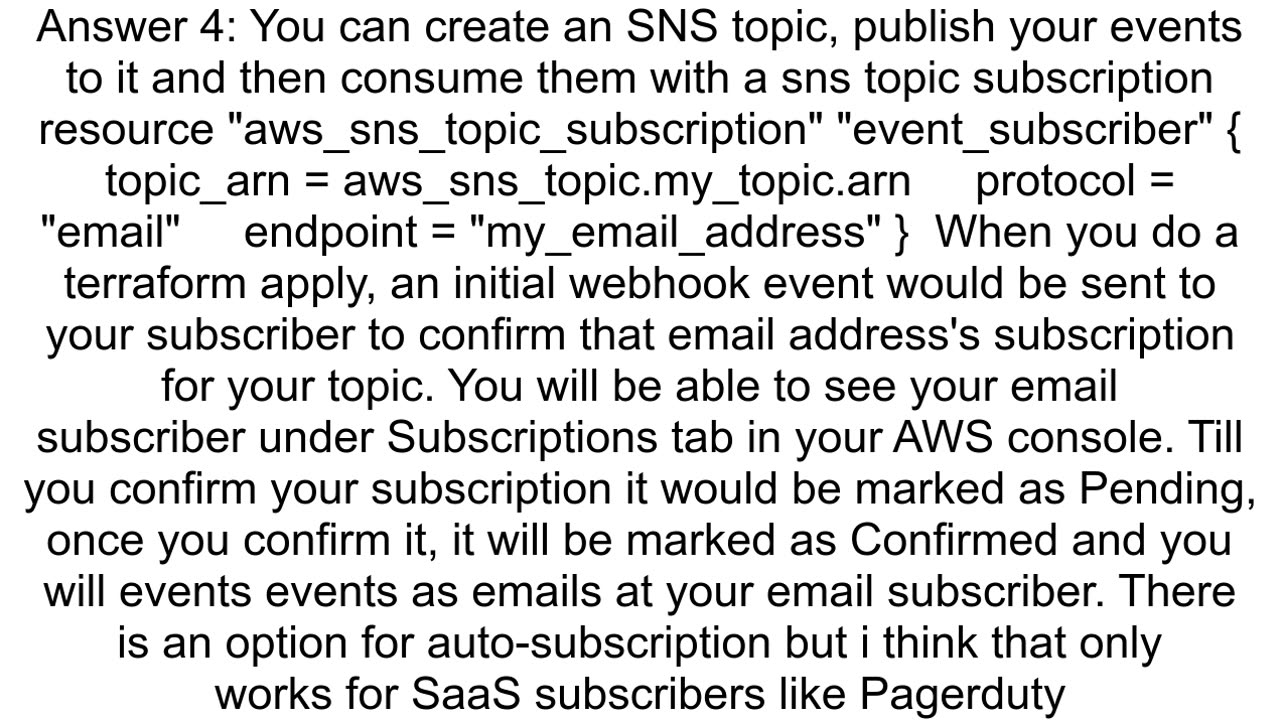 Can we add an SNS topic from Terraform with Email subscription