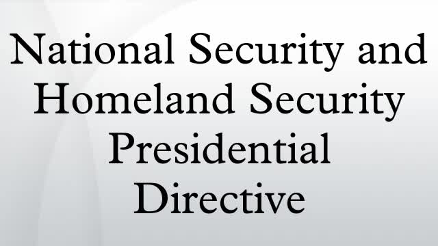 National Security and Homeland Security Presidential Directive 51