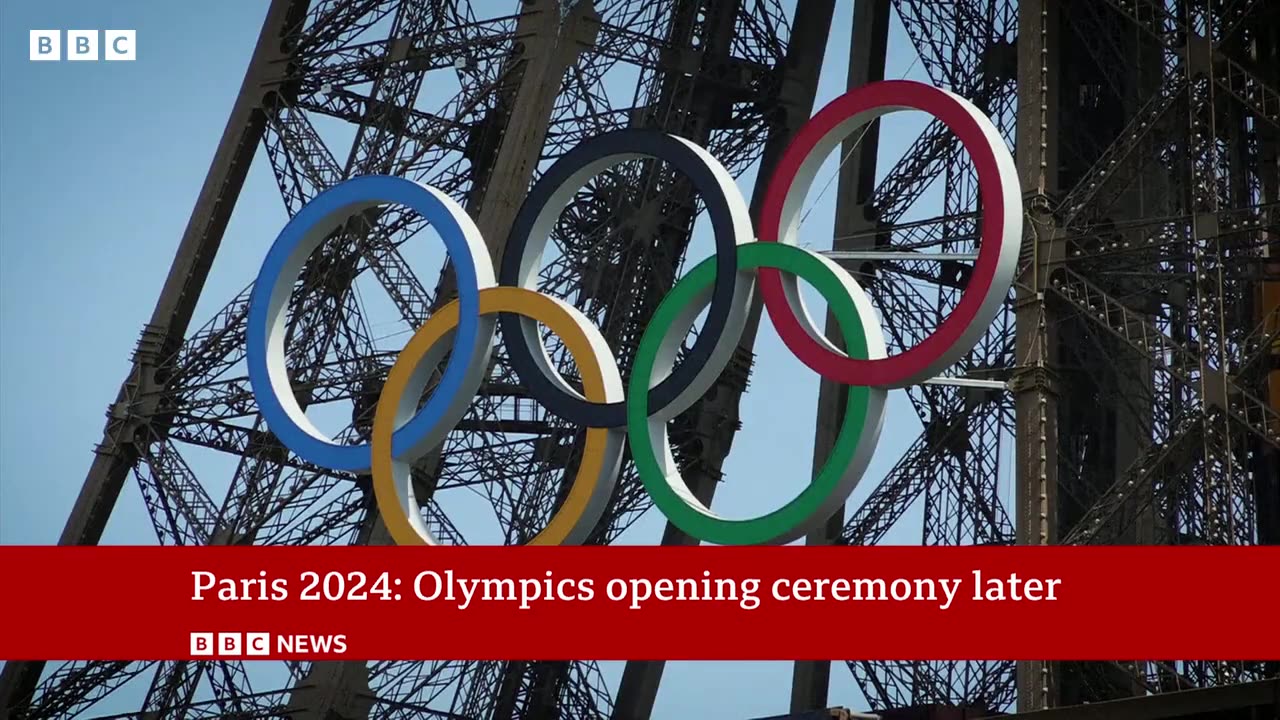 Paris set for 2024 Olympics opening ceremony as security tightened | BBC News