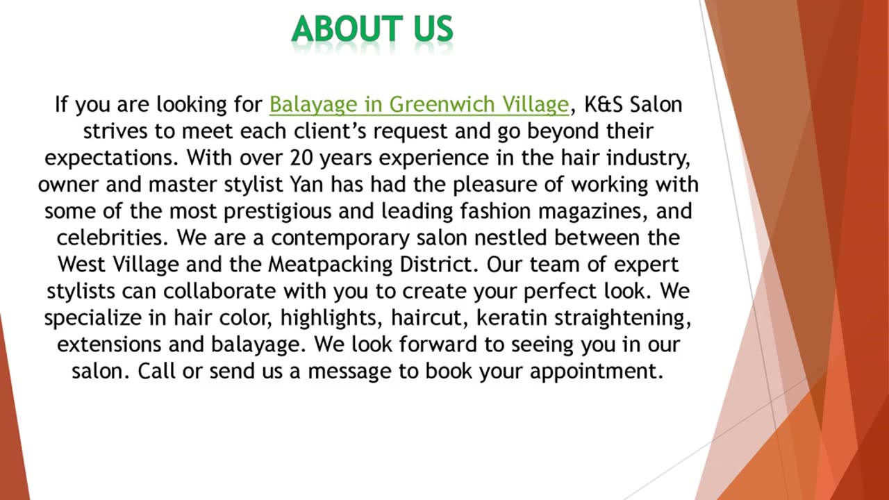 If you are looking for Balayage in Greenwich Village