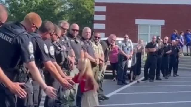 Police Escort Daughter of Late Officer To First Day Of School