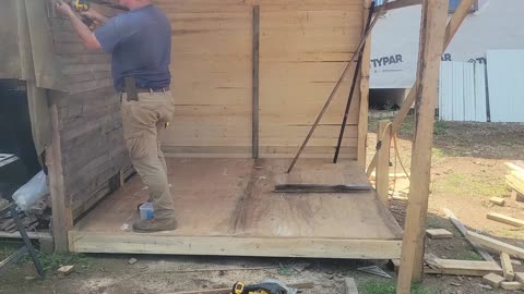 Building Floor For Woodshed Addition