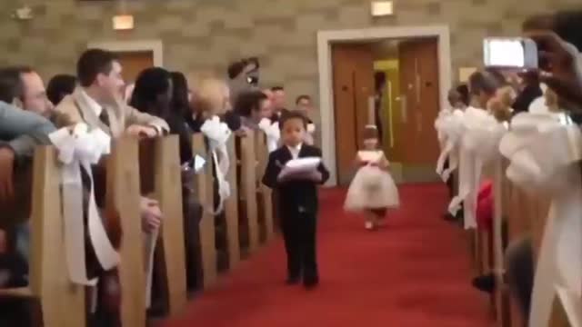 Funny kid at wedding