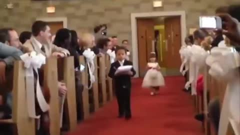 Funny kid at wedding