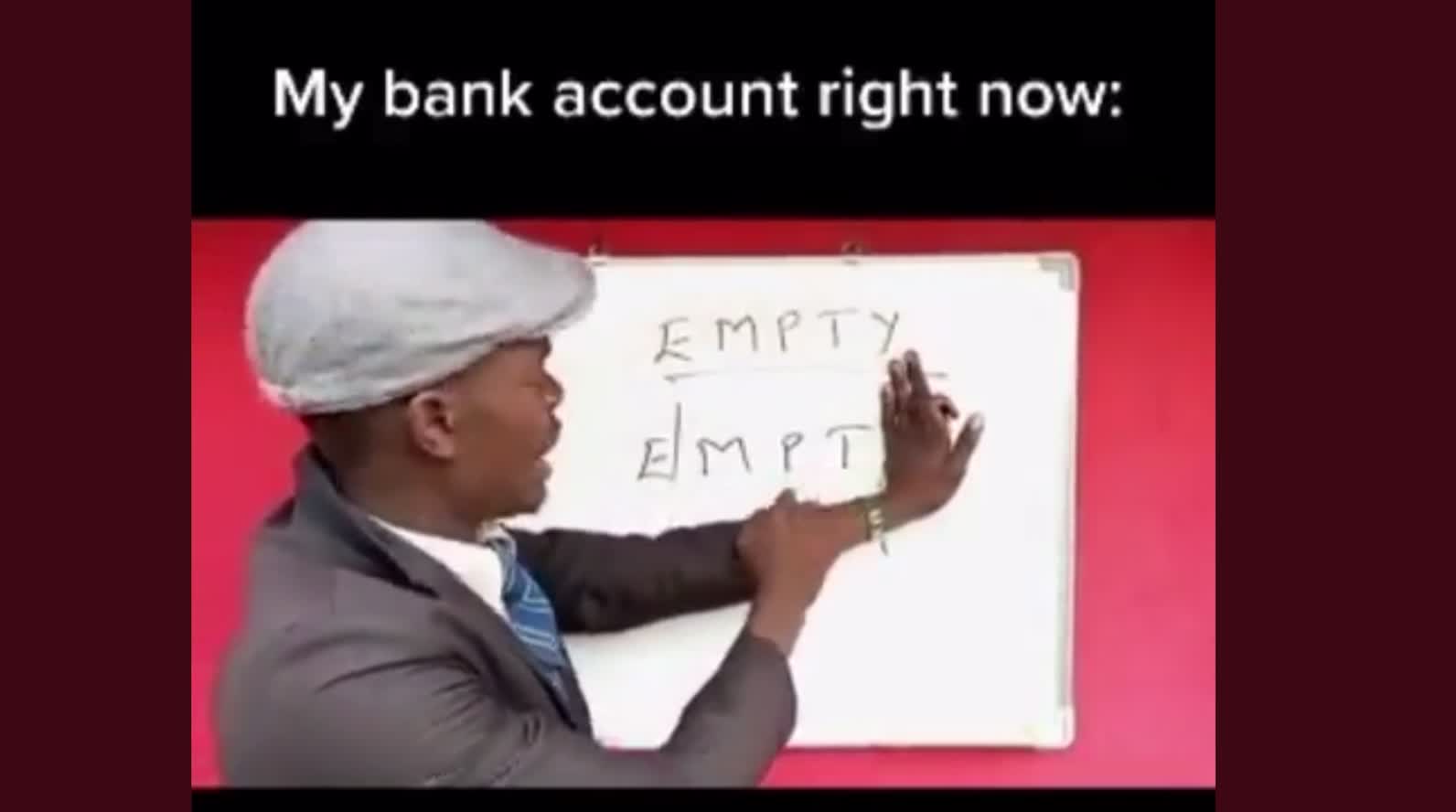 Empty bank account joke