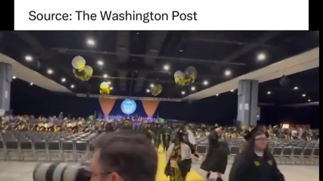 MASS STUDENT WALK OUT DURING VCU COMMENCEMENT SPEECH