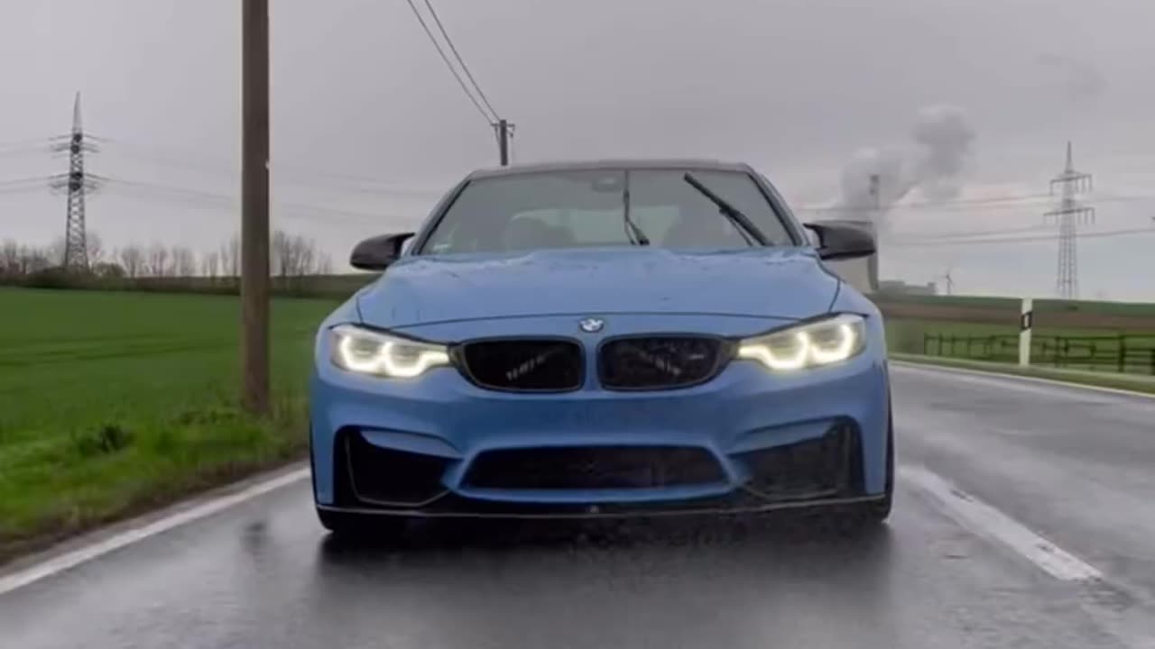 Blue colour car bmw super car