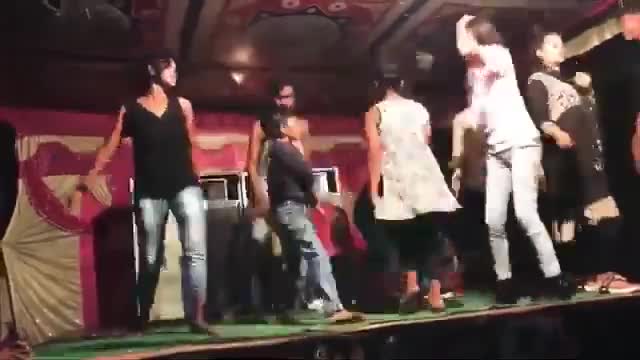 Indian girl dance stage show program in entertainment video