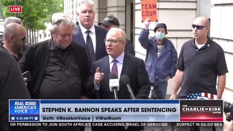 Steve Bannon Speaks to the Media outside the courthouse after sentencing.