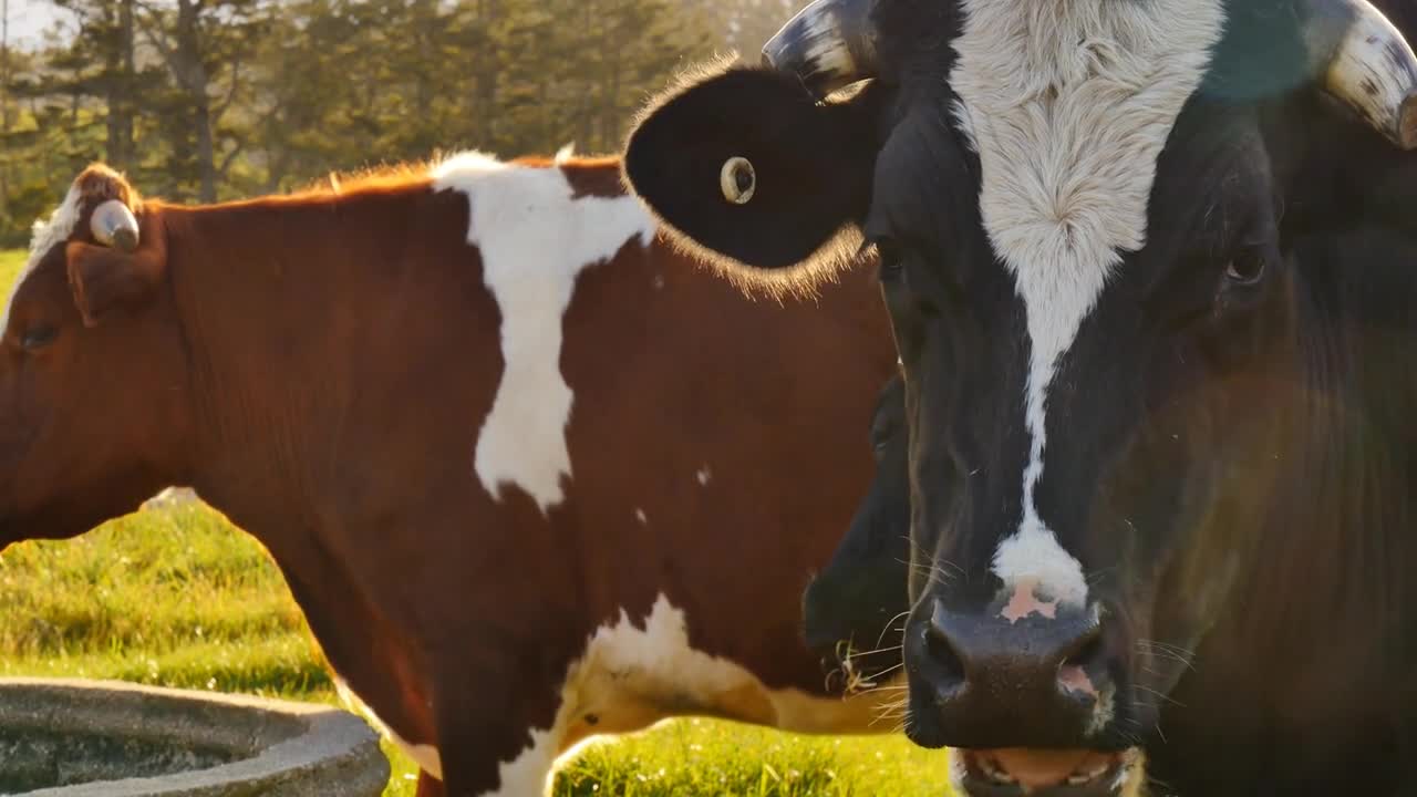 Cows in farm field