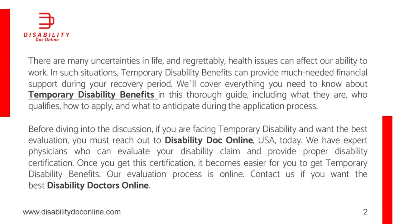 A Comprehensive Guide To Temporary Disability Benefits