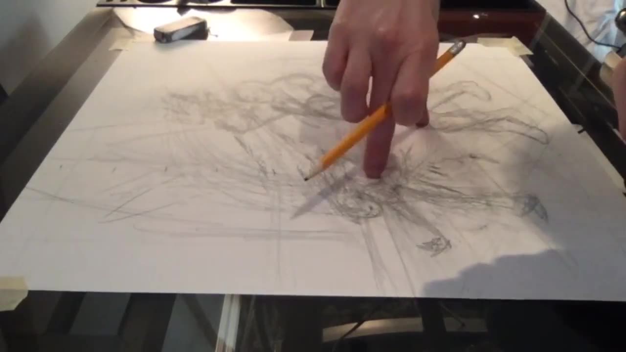 time lapse: pencil art for page 76