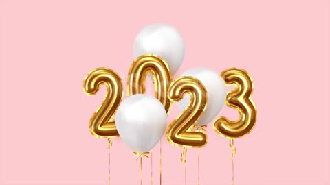 2023 Year,golden air helium balloons , New Year Concept