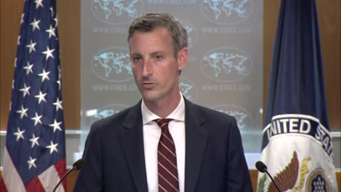 Spokesperson Ned Price leads the Department Press Briefing, at the Department of State, on July 20, 2022.