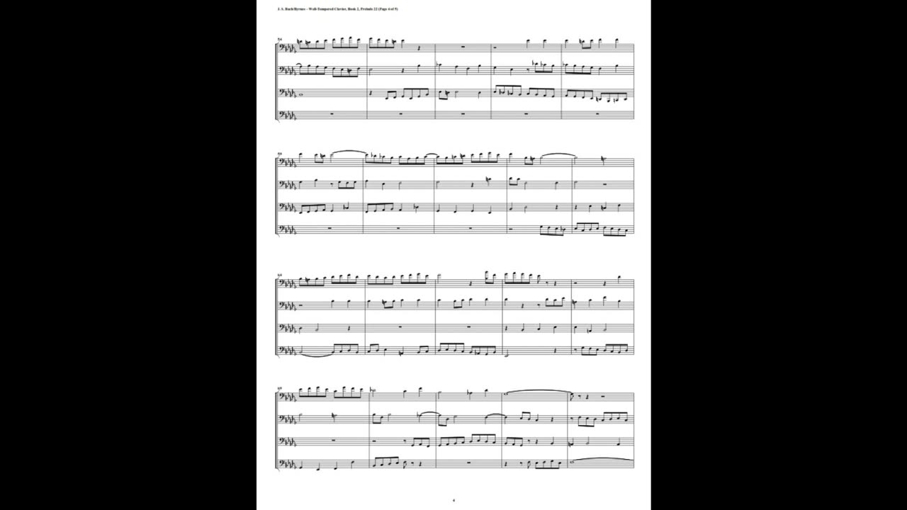 J.S. Bach - Well-Tempered Clavier: Part 2 - Prelude 22 (Bassoon Quartet)