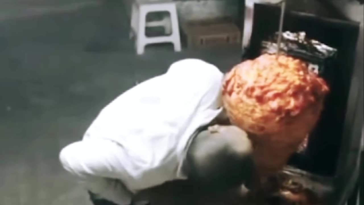 The stranger quietly took a bite of the food and left