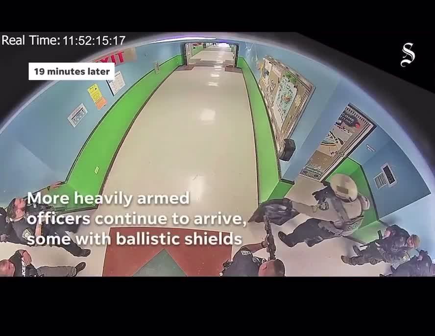 Uvalde Robbs Elementary shooting security camera footage.